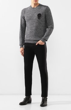 Мужские кожаные сапоги ALEXANDER MCQUEEN черного цвета, арт. 575446/WHW81 | Фото 2 (Подошва: Плоская; Мужское Кросс-КТ: Байкеры-обувь; Статус проверки: Проверена категория; Материал внутренний: Натуральная кожа; Материал утеплителя: Без утеплителя; Ювелирные украшения: Назначено; Материал внешний: Натуральная кожа)