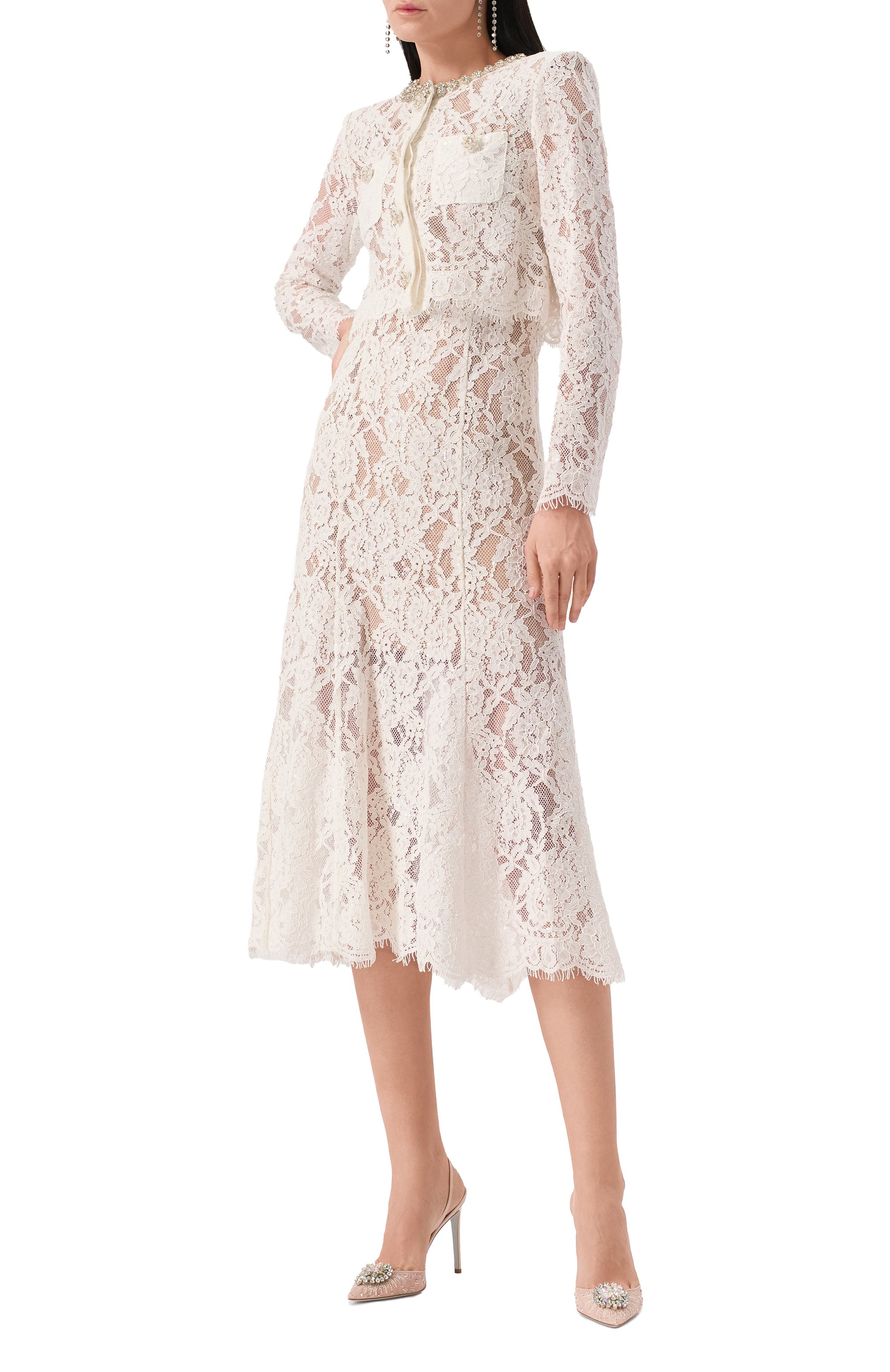 Платье из вискозы и хлопка SELF-PORTRAIT, арт. RS25053MB, фото 2