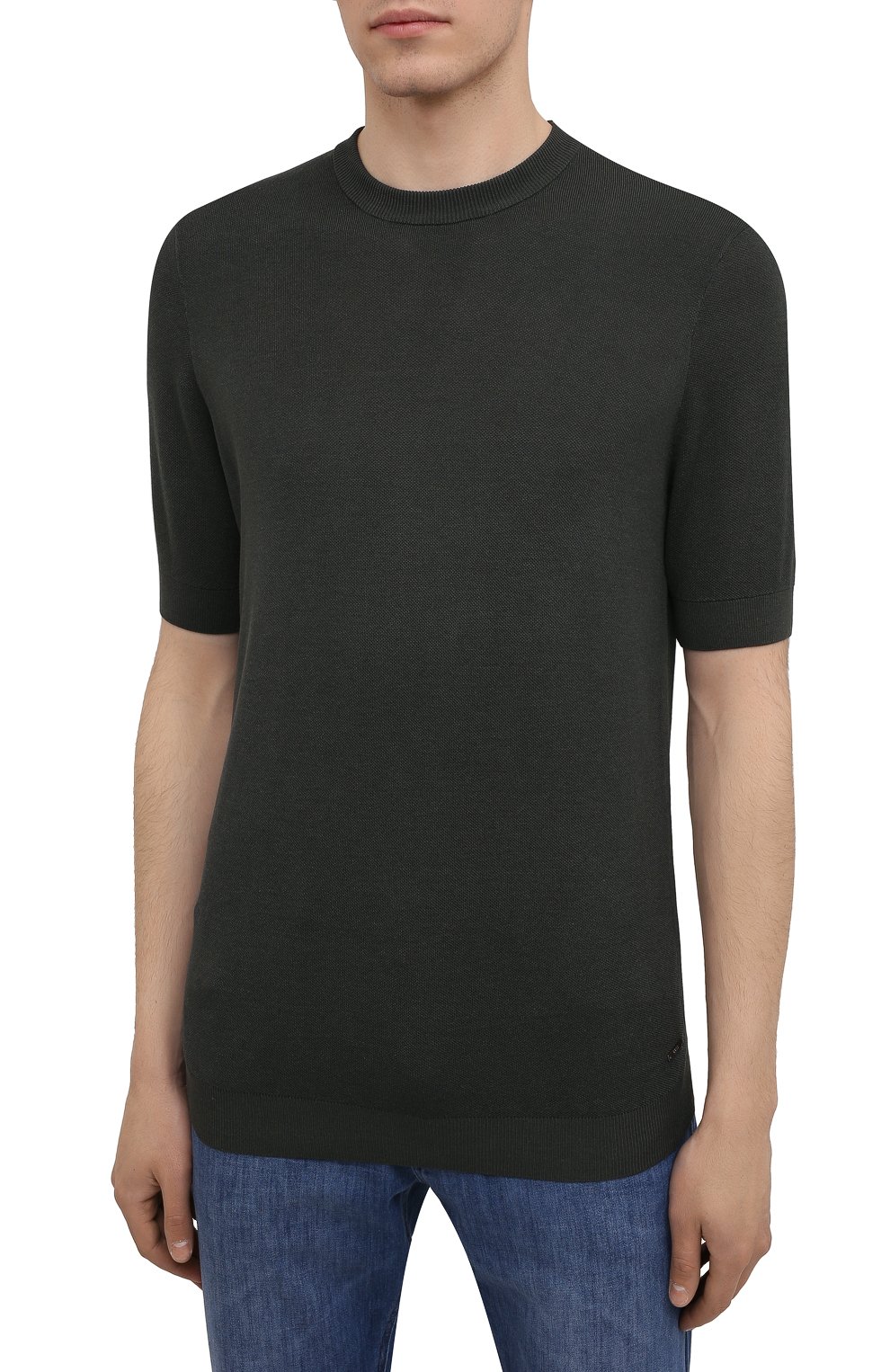 Джемпер из вискозы и шелка BOSS темно-зеленого цвета по цене 22150 руб., арт. 50452431, фото 3 Джемпер из вискозы и шелка BOSS, арт. 50452431, фото 3