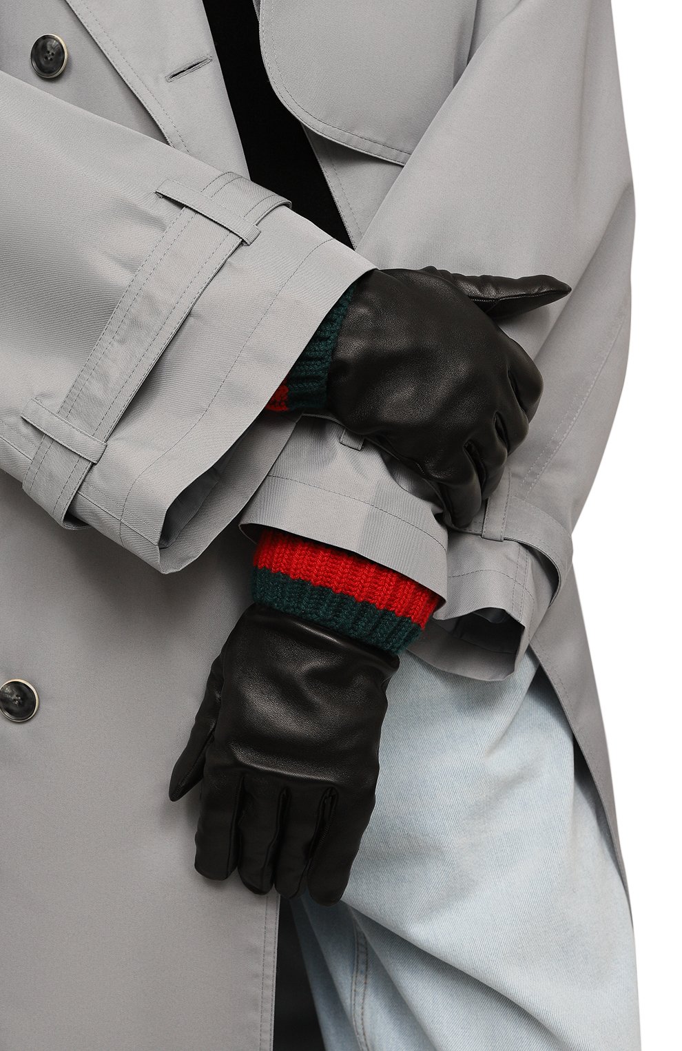 Кожаные перчатки GUCCI, арт. 432307 BAPN0, фото 2