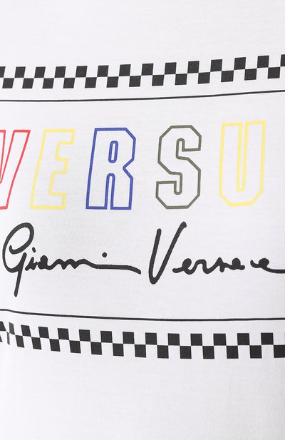 Хлопковая футболка VERSUS VERSACE белого цвета по цене 17250 руб., арт. BD90683/BJ10388, фото 5 Хлопковая футболка VERSUS VERSACE, арт. BD90683/BJ10388, фото 5