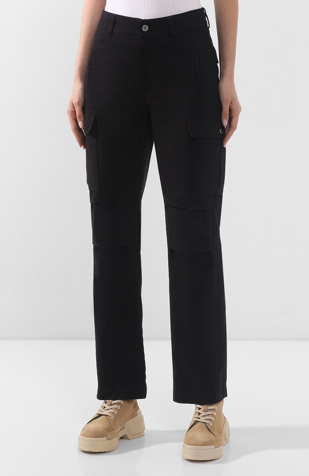 Хлопковые брюки ALEXANDERWANG.T черного цвета по цене 39500 руб., арт. 4WC1204011, фото 3 Хлопковые брюки ALEXANDERWANG.T, арт. 4WC1204011, фото 3