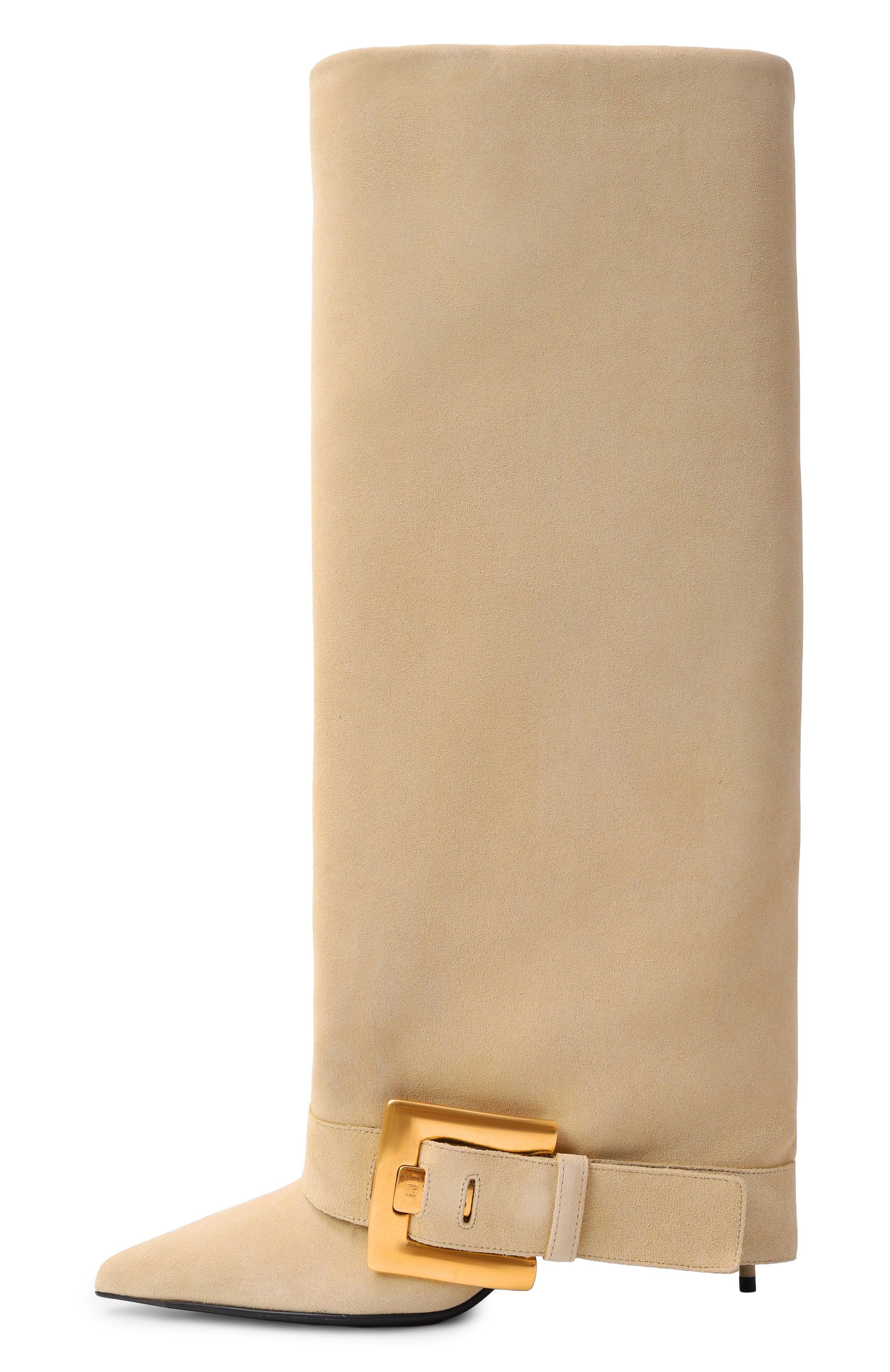 Замшевые сапоги anthem 75 BALMAIN бежевого цвета по цене 199500 руб., арт. GN1TA143/LCTA, фото 4 Замшевые сапоги anthem 75 BALMAIN, арт. GN1TA143/LCTA, фото 4