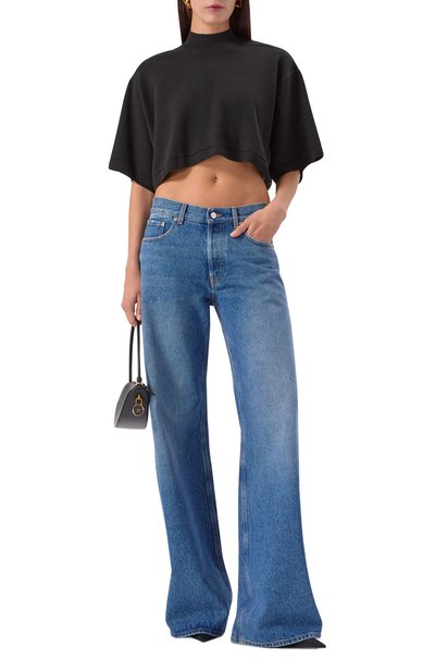 Футболка из хлопка и шерсти ALAIA, арт. AA9H1232K083B, фото 2