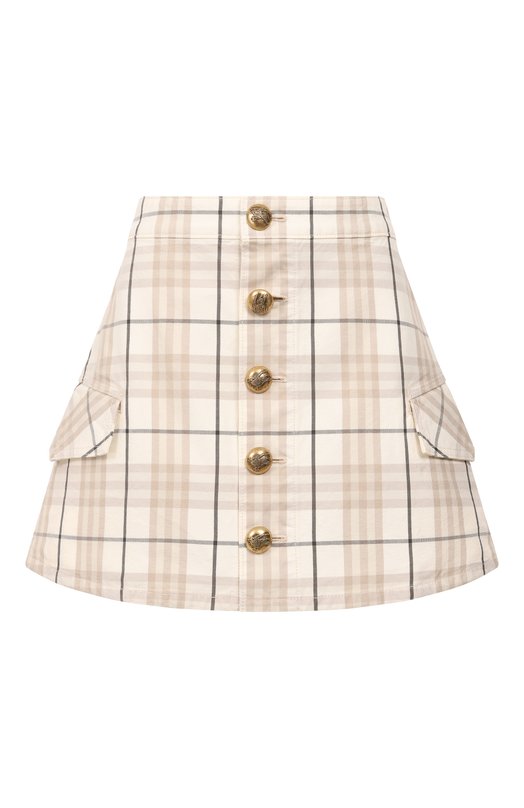 Хлопковая юбка Burberry 8108168 Кремовый 8108168