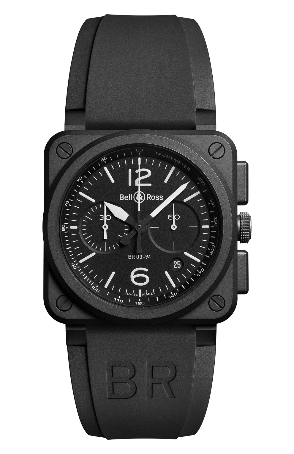 Часы black matte chrono BELL AND ROSS бесцветного цвета по цене 851500 руб., арт. BR0394-BL-CE, фото 1 Часы black matte chrono BELL AND ROSS, арт. BR0394-BL-CE, фото 1