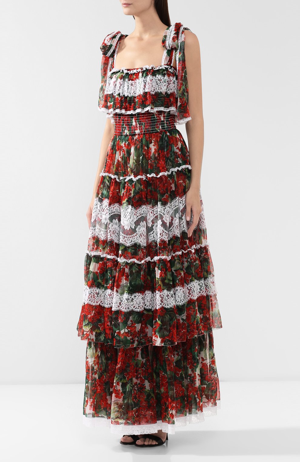 Платье из смеси шелка и хлопка DOLCE & GABBANA, арт. F68N9T/HS1ZV, фото 3