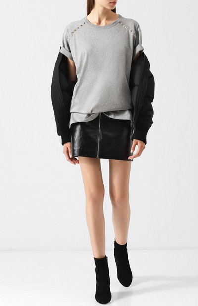 Хлопковая футболка с круглым вырезом и декоративной отделкой VALENTINO, арт. QB3MG07B3UC, фото 2