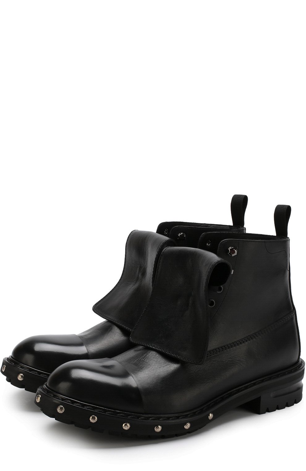 Высокие кожаные ботинки с отделкой ALEXANDER MCQUEEN, арт. 526230/WHQS2, фото 1