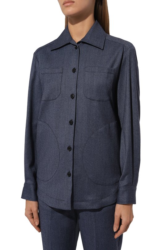 Шерстяная рубашка Kiton D50429K0121A15 Синий  D50429K0121A15 Фото 3