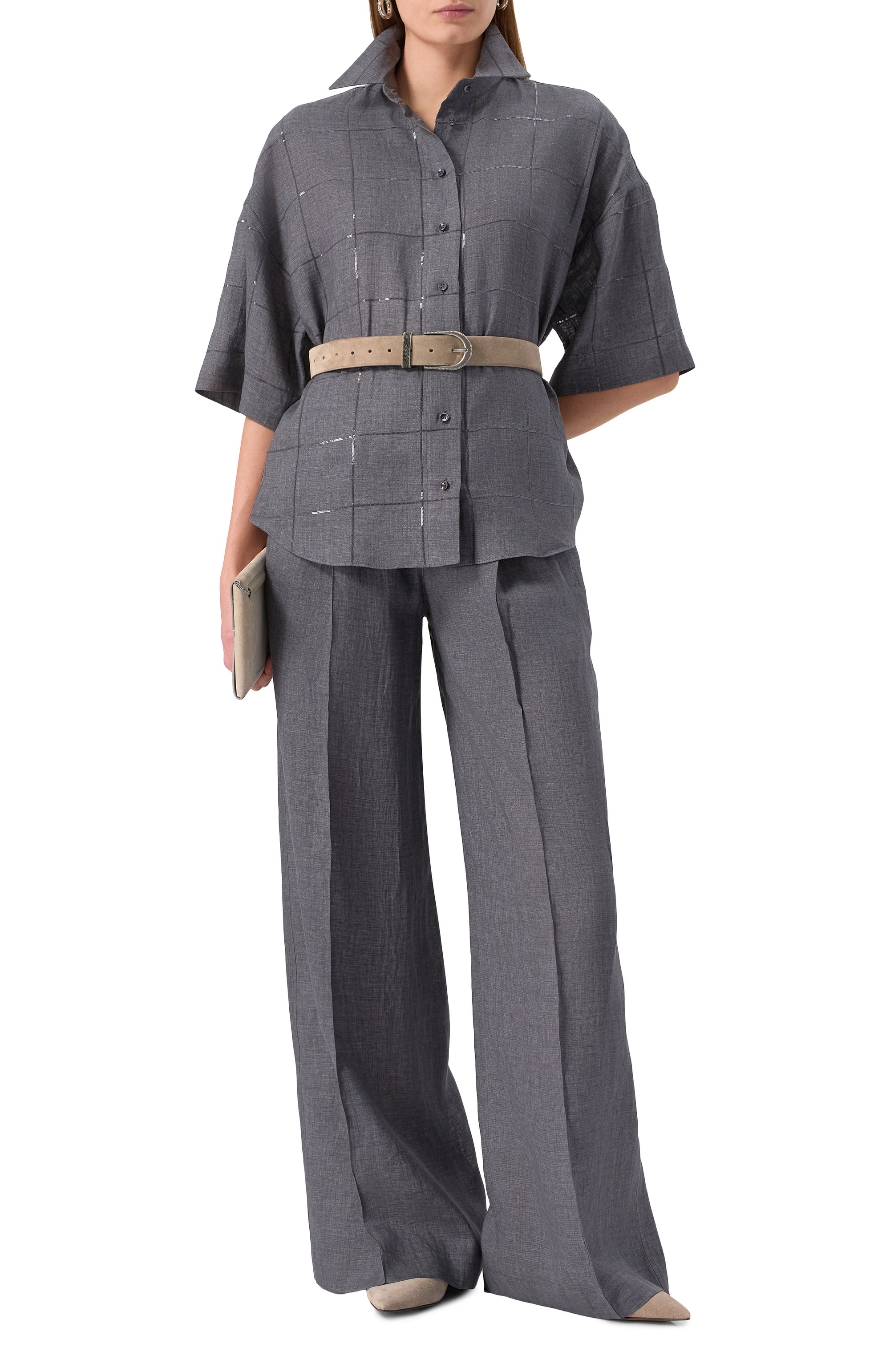 Льняные брюки BRUNELLO CUCINELLI, арт. MM633P8843, фото 2