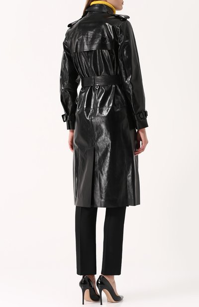 Двубортное кожаное пальто с поясом VALENTINO, арт. NB0NB02Y/1BH, фото 4