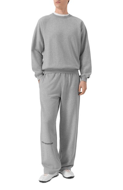 Хлопковые брюки ГОША РУБЧИНСКИЙ, арт. SWP_0301_GREY_MELANGE, фото 2