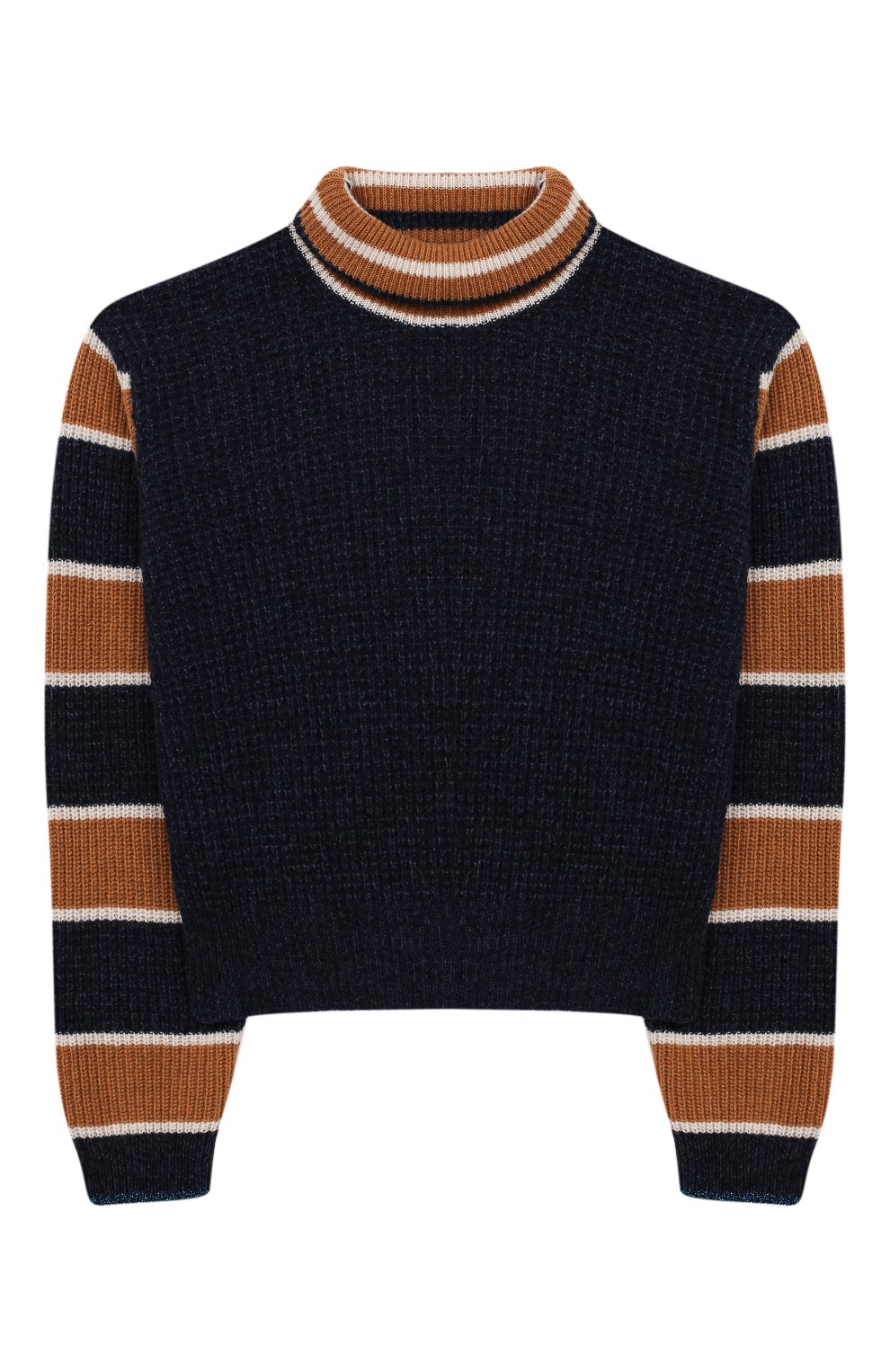 Укороченный свитер из шерсти INDEE синего цвета по цене 9715 руб., арт. FERRY/MAJ0R/12Y-18Y, фото 1 Укороченный свитер из шерсти INDEE, арт. FERRY/MAJ0R/12Y-18Y, фото 1