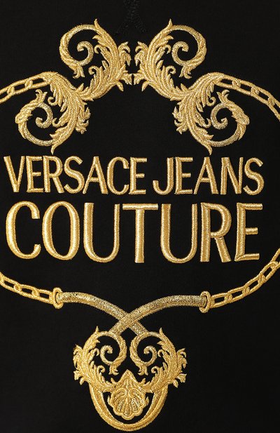 Хлопковый свитшот VERSACE JEANS COUTURE черного цвета по цене 25050 руб., арт. B6HVA73T-VDP309 36/30318, фото 5 Хлопковый свитшот VERSACE JEANS COUTURE, арт. B6HVA73T-VDP309 36/30318, фото 5
