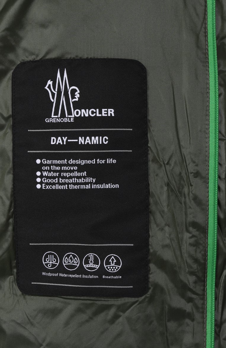 Мужской утепленный жилет ollon MONCLER GRENOBLE зеленого цвета, арт. 1A00012/595B1 | Фото 7 (Материал подклада: Синтетический материал; Длина (верхняя одежда): Короткие; Материал внешний: Синтетический материал; Стили: Кэжуэл; М�ужское Кросс-КТ: жилеты-тонкие; Автоматизация ТО: Проставлено; Автоматизация состава: Проставлено)