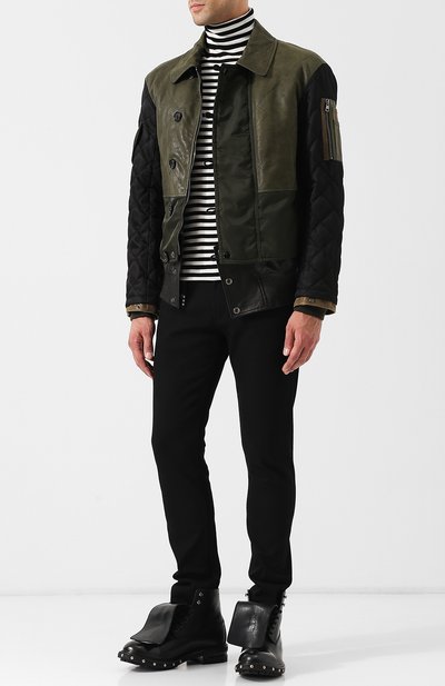 Высокие кожаные ботинки с отделкой ALEXANDER MCQUEEN, арт. 526230/WHQS2, фото 2