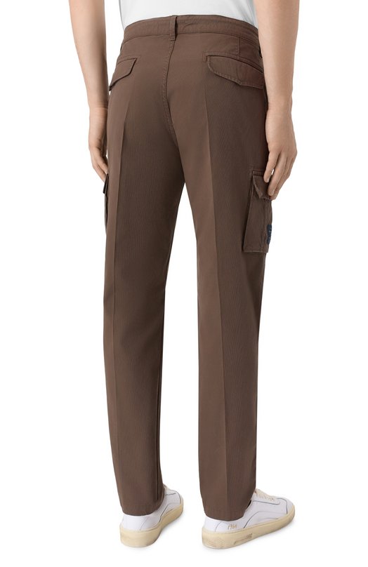 Хлопковые брюки-карго Aeronautica Militare PA1329UCT02443_001 Коричневый  PA1329UCT02443_001 Фото 4