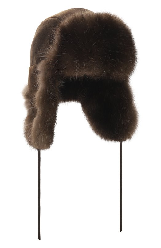 Шапка-ушанка Майкл с отделкой из меха соболя FurLand 0201414210039100022 Коричневый 0201414210039100022