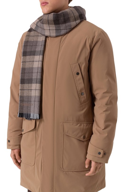 Шерстяной шарф Corneliani 26B354-2629016 Коричневый  26B354-2629016 Фото 2