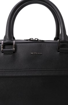 Мужская портфель KITON черного цвета, арт. UBA0007N0122808 | Фото 3 (Размер: large; Материал сплава: Проставлено; Драгоценные камни: Проставлено; Материал: Натуральная кожа; Ремень/цепочка: На ремешке; Сумки-технические: Портфели)