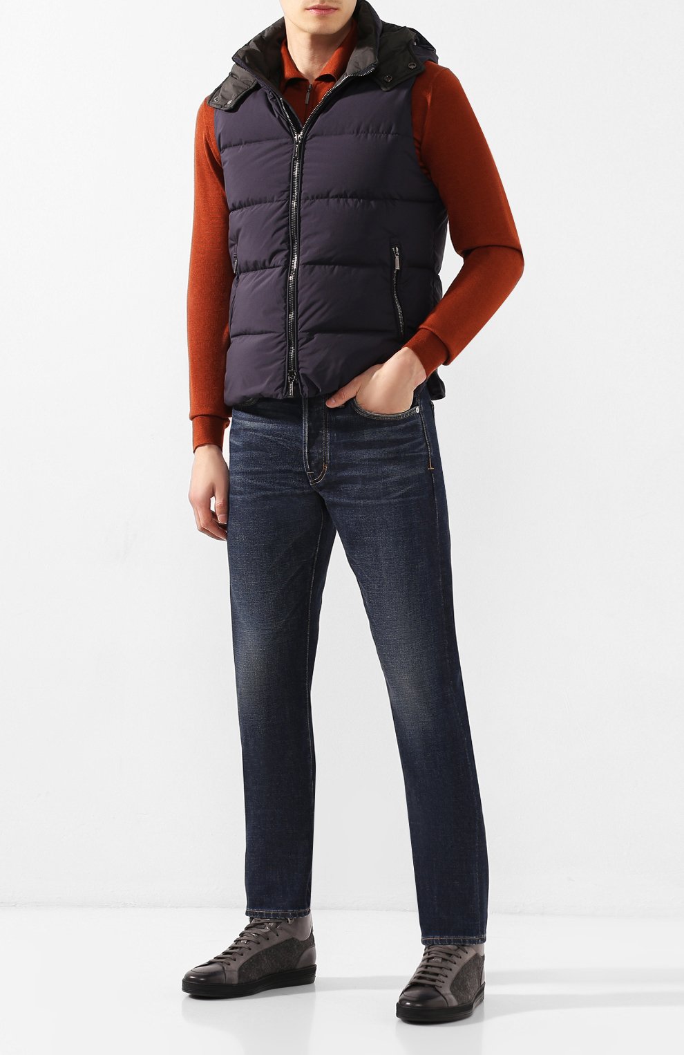 Комбинированные кеды DOUCAL'S серого цвета по цене 47150 руб., арт. DU1288GENTPM034NN05, фото 2 Комбинированные кеды DOUCAL'S, арт. DU1288GENTPM034NN05, фото 2