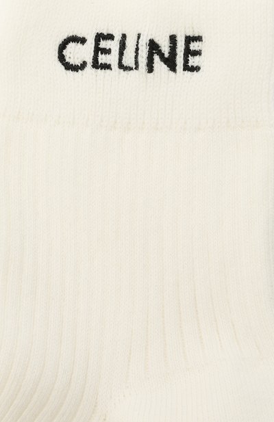 Хлопковые носки CELINE белого цвета по цене 9760 руб., арт. 2A410961M, фото 2 Хлопковые носки CELINE, арт. 2A410961M, фото 2