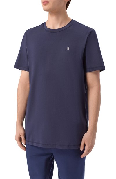 Хлопковая футболка BOGNER темно-синего цвета по цене 11600 руб., арт. 58446604_1, фото 3 Хлопковая футболка BOGNER, арт. 58446604_1, фото 3