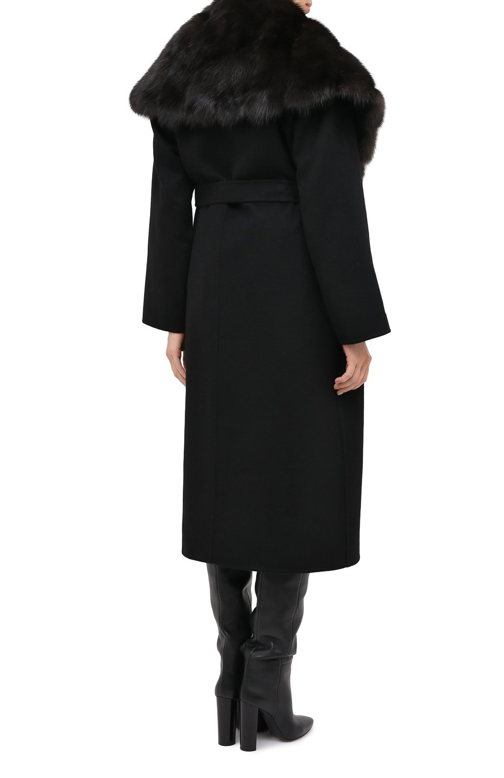 Шерстяное пальто с меховой отделкой MANZONI24, арт. 20M647-DB1Z/38-46, фото 5