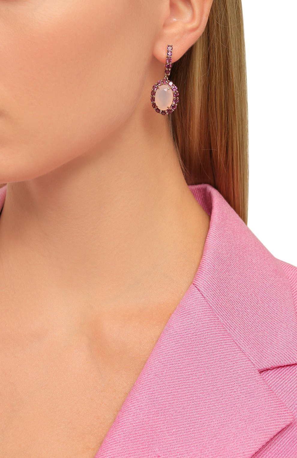 Серьги с розовым кварцем SECRETS JEWELRY, арт. СРКОП00515, фото 2