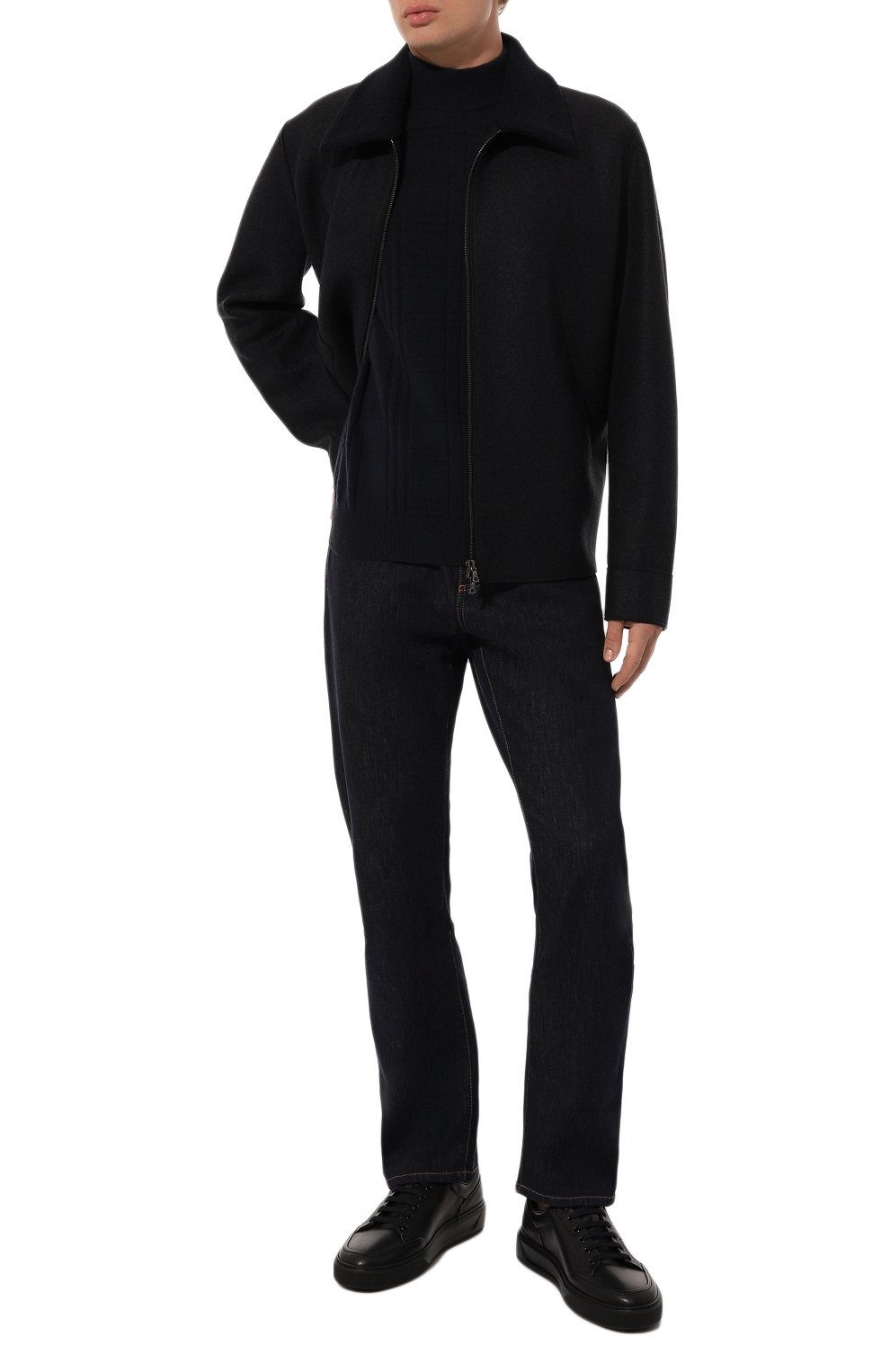 Кашемировый свитер ZILLI темно-синего цвета по цене 122500 руб., арт. KMN001M0300VCHE00, фото 2 Кашемировый свитер ZILLI, арт. KMN001M0300VCHE00, фото 2