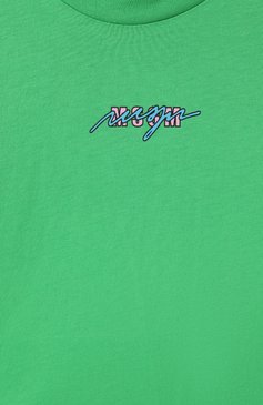 Детская хлопковая футболка MSGM KIDS зеленого цвета, арт. S5MSJGTH080 | Фото 3 (Материал сплава: Проставлено; Драгоценные камни: Проставлено; Рукава: Короткие; Девочки Кросс-КТ: футболка-одежда, Футболка-спорт; Материал внешний: Хлопок; Ростовка одежда: 6 лет | 116 см, 10 - 11 лет | 140 - 146см, 8 лет | 128 см, 12 лет | 152 см, 16 лет | 164 см)