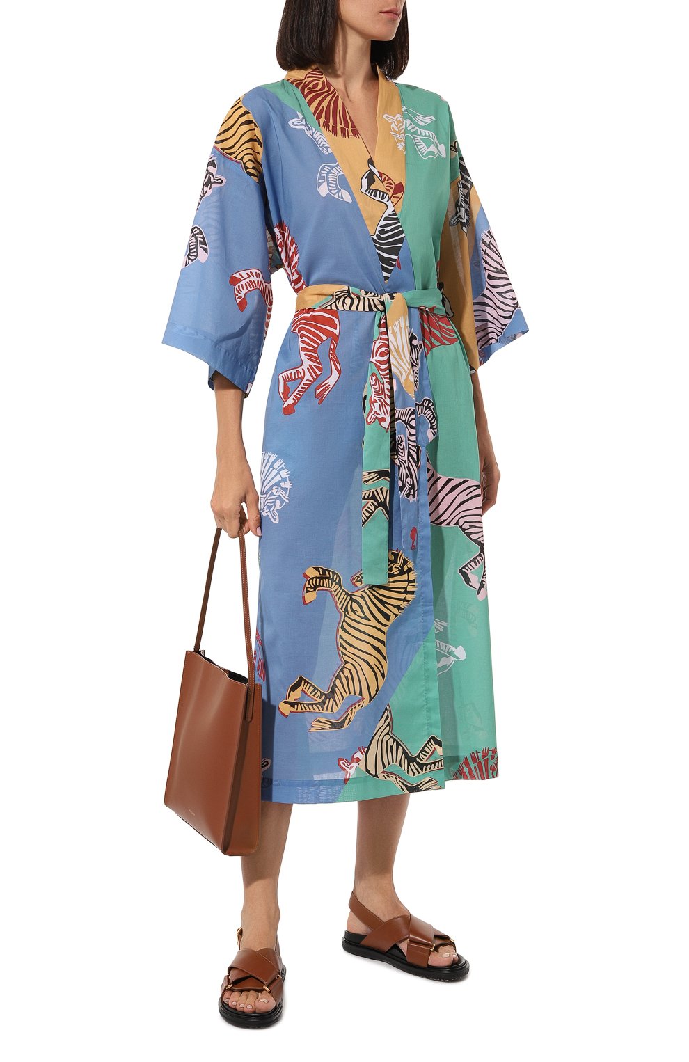 Хлопковый халат ANY WOWZERS разноцветного цвета по цене 18000 руб., арт. ROBE01-MAXI-BRM, фото 2 Хлопковый халат ANY WOWZERS, арт. ROBE01-MAXI-BRM, фото 2