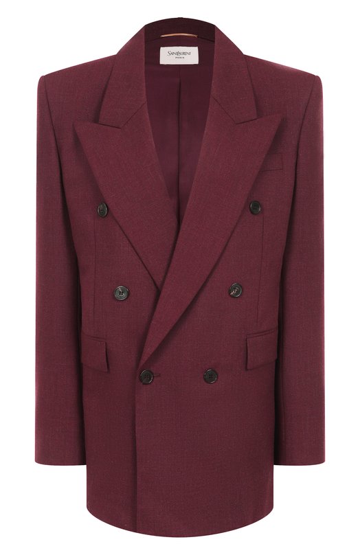 Шерстяной жакет Saint Laurent 821942/Y5K17 Бордовый 821942/Y5K17