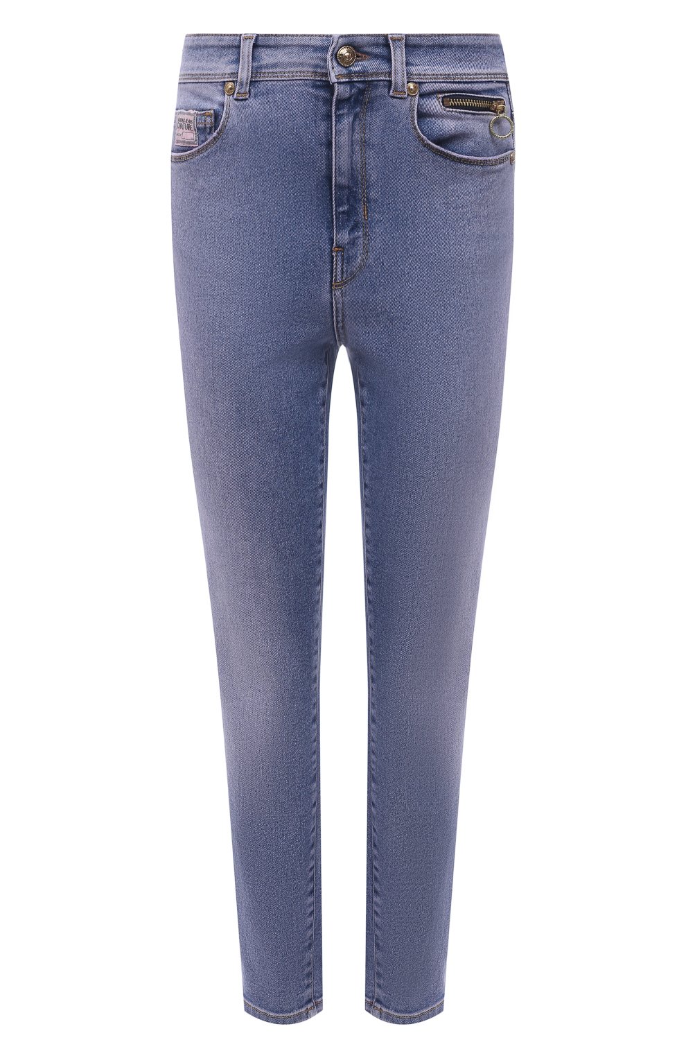 Джинсы VERSACE JEANS COUTURE голубого цвета по цене 35300 руб., арт. A1HWA0X0-WDP509/AR97Y, фото 1 Джинсы VERSACE JEANS COUTURE, арт. A1HWA0X0-WDP509/AR97Y, фото 1