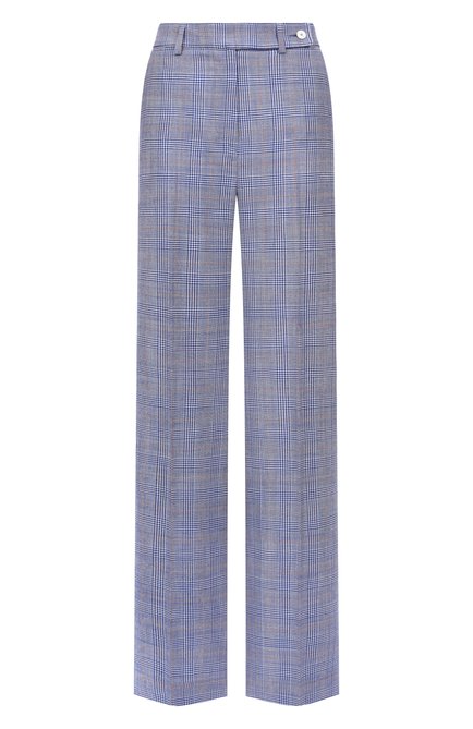 Женские шерстяные брюки KITON голубого цвета, арт. D48109K0950E01 | Фото 1 (Длина (брюки, джинсы): Удлиненные; Материал внешний: Шерсть; Драгоценные камни: Проставлено; Материал сплава: Проставлено)