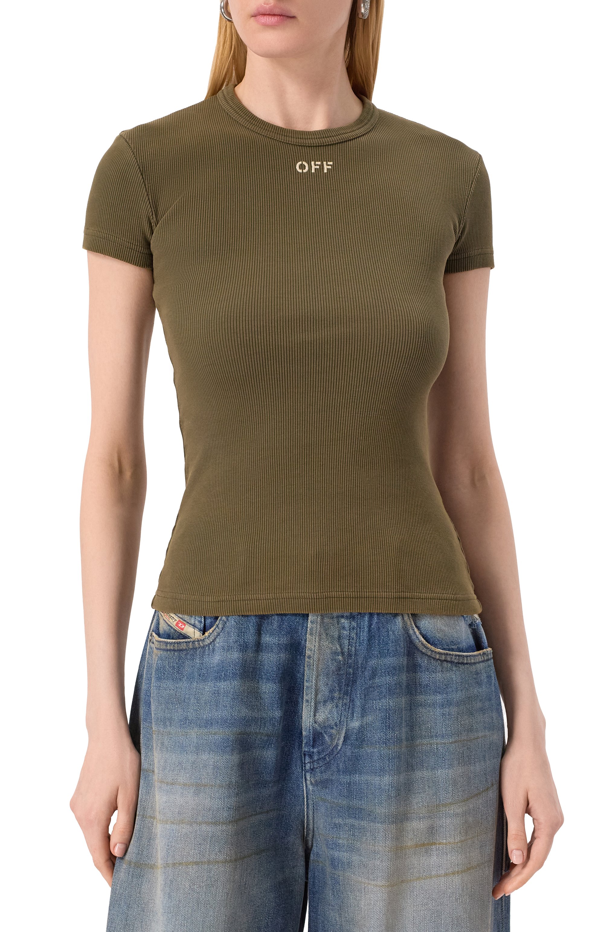 Хлопковая футболка OFF-WHITE, арт. 0WAA065S25JER001, фото 3