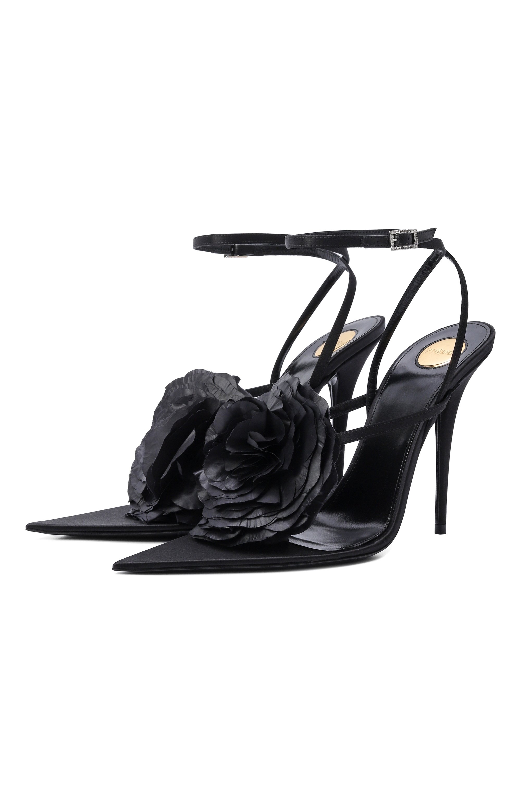 Атласные босоножки trianon 110 SAINT LAURENT, арт. 867338/9QNDA, фото 1