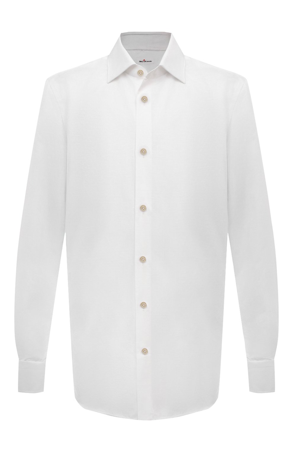 Сорочка из хлопка и льна KITON белого цвета по цене 87550 руб., арт. UCIH06609, фото 1 Сорочка из хлопка и льна KITON, арт. UCIH06609, фото 1