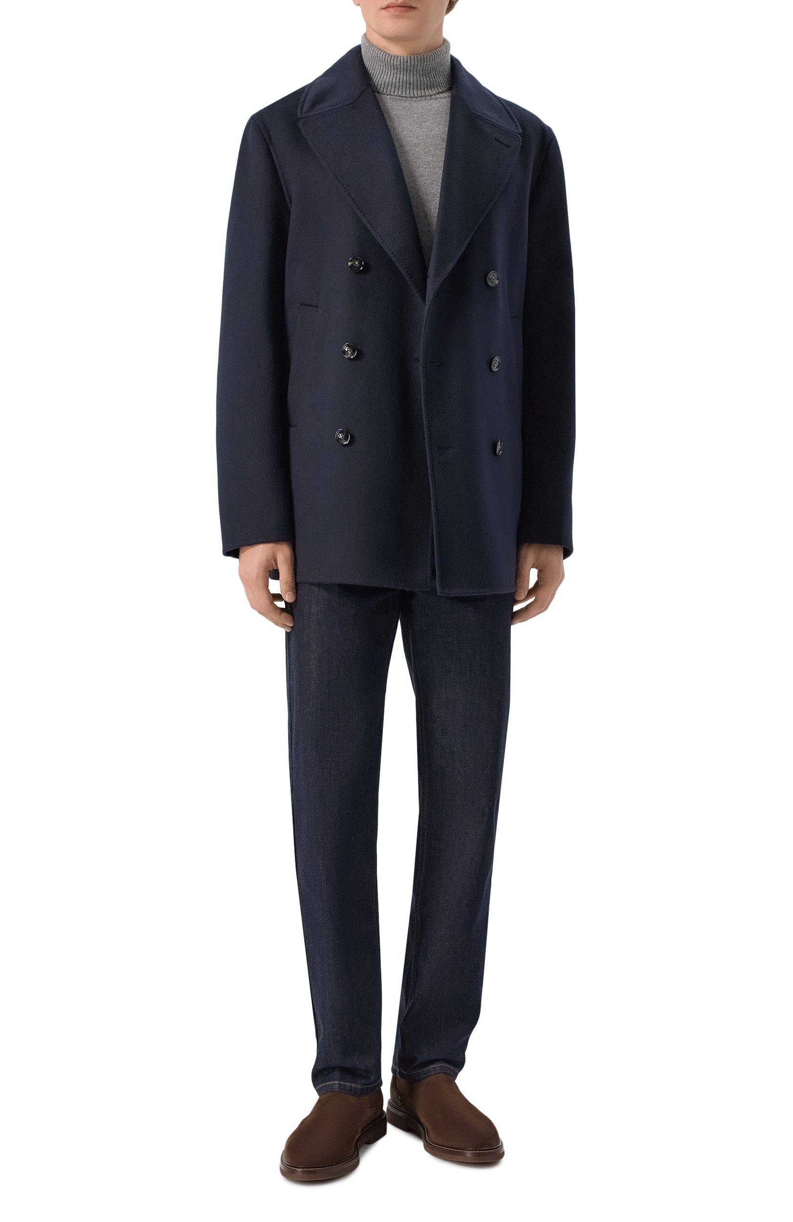 Кашемировое пальто KITON темно-синего цвета по цене 1045000 руб., арт. UW2471V0409L, фото 2 Кашемировое пальто KITON, арт. UW2471V0409L, фото 2