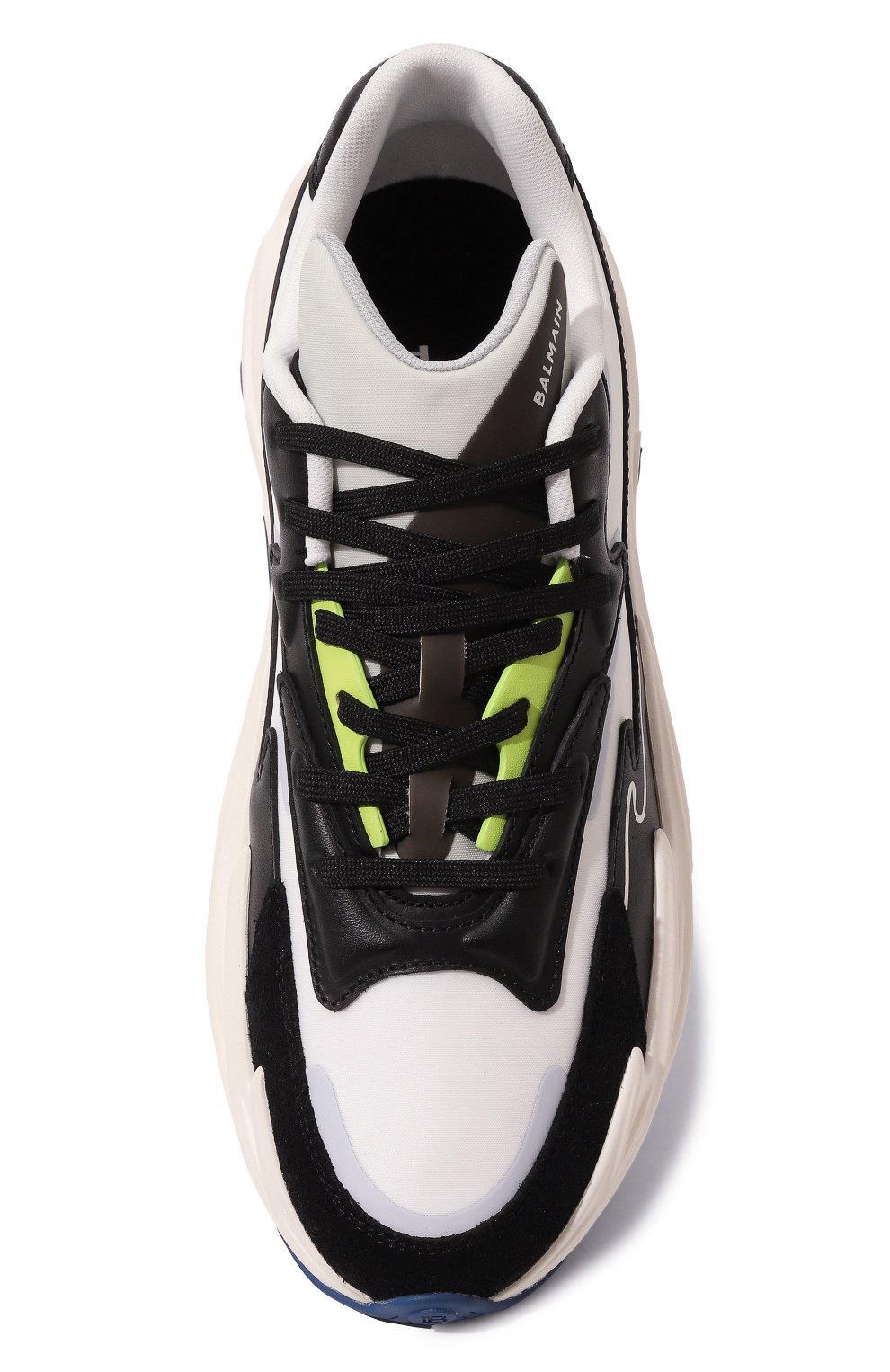 Кожаные кроссовки run-row BALMAIN черно-белого цвета по цене 66000 руб., арт. CM1VI355/LLSH, фото 6 Кожаные кроссовки run-row BALMAIN, арт. CM1VI355/LLSH, фото 6