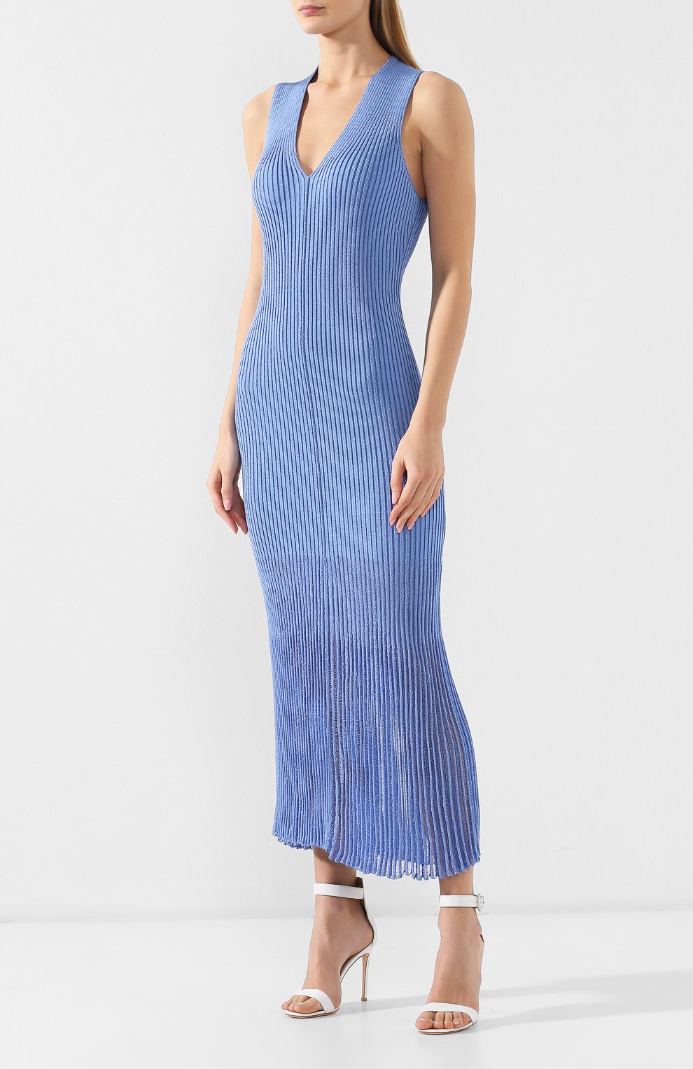 Платье из вискозы VICTORIA BECKHAM, арт. DR KNT 6730 PSS19 DRAPE GAUZE, фото 3