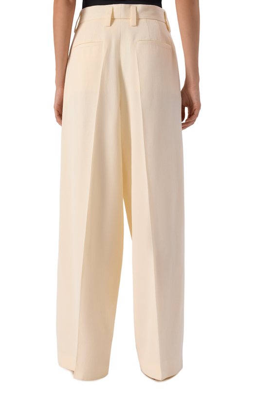 Брюки из вискозы и шелка Jil Sander J03KA0292/J65005 Кремовый  J03KA0292/J65005 Фото 4