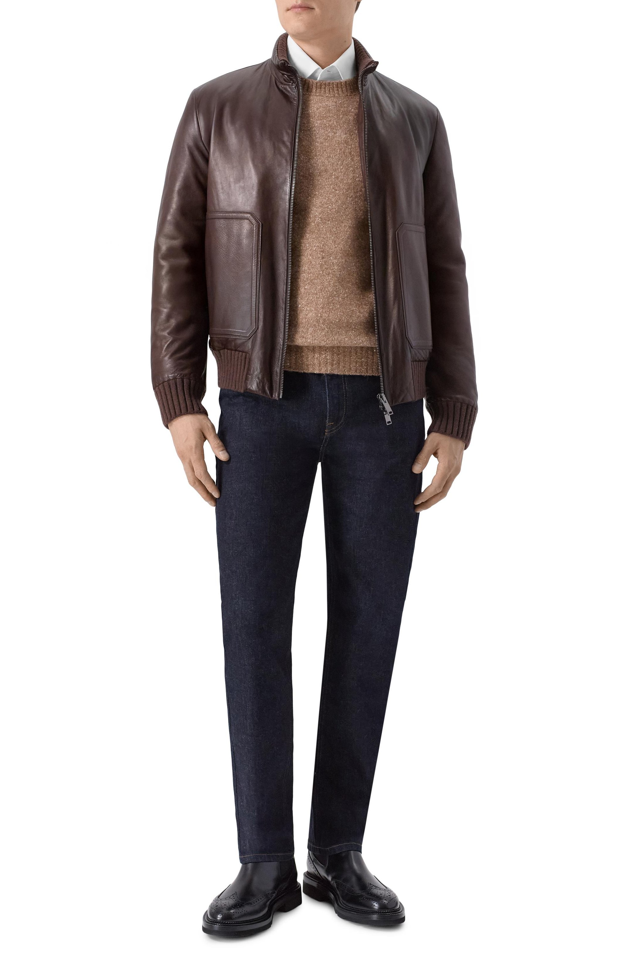 Кожаный бомбер MVST, арт. ZECK-ES4250 BS/Z2764-1, фото 2