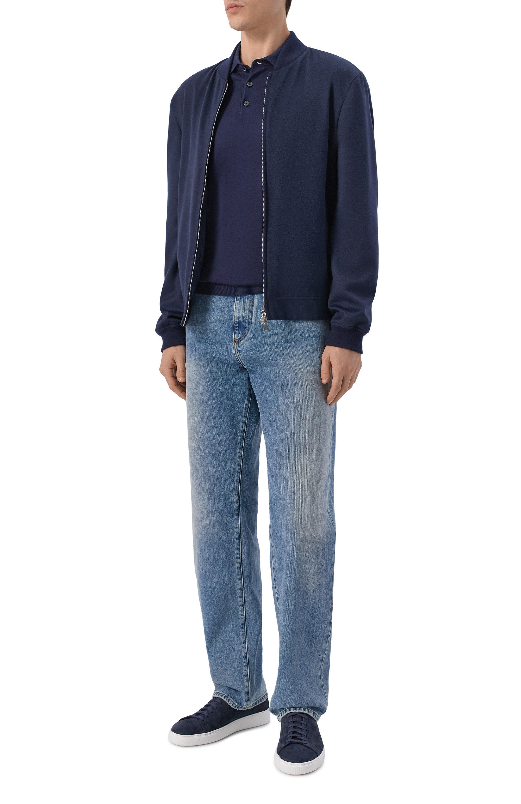 Хлопковое поло ANDREA CAMPAGNA темно-синего цвета по цене 39950 руб., арт. M5426-8061, фото 2 Хлопковое поло ANDREA CAMPAGNA, арт. M5426-8061, фото 2