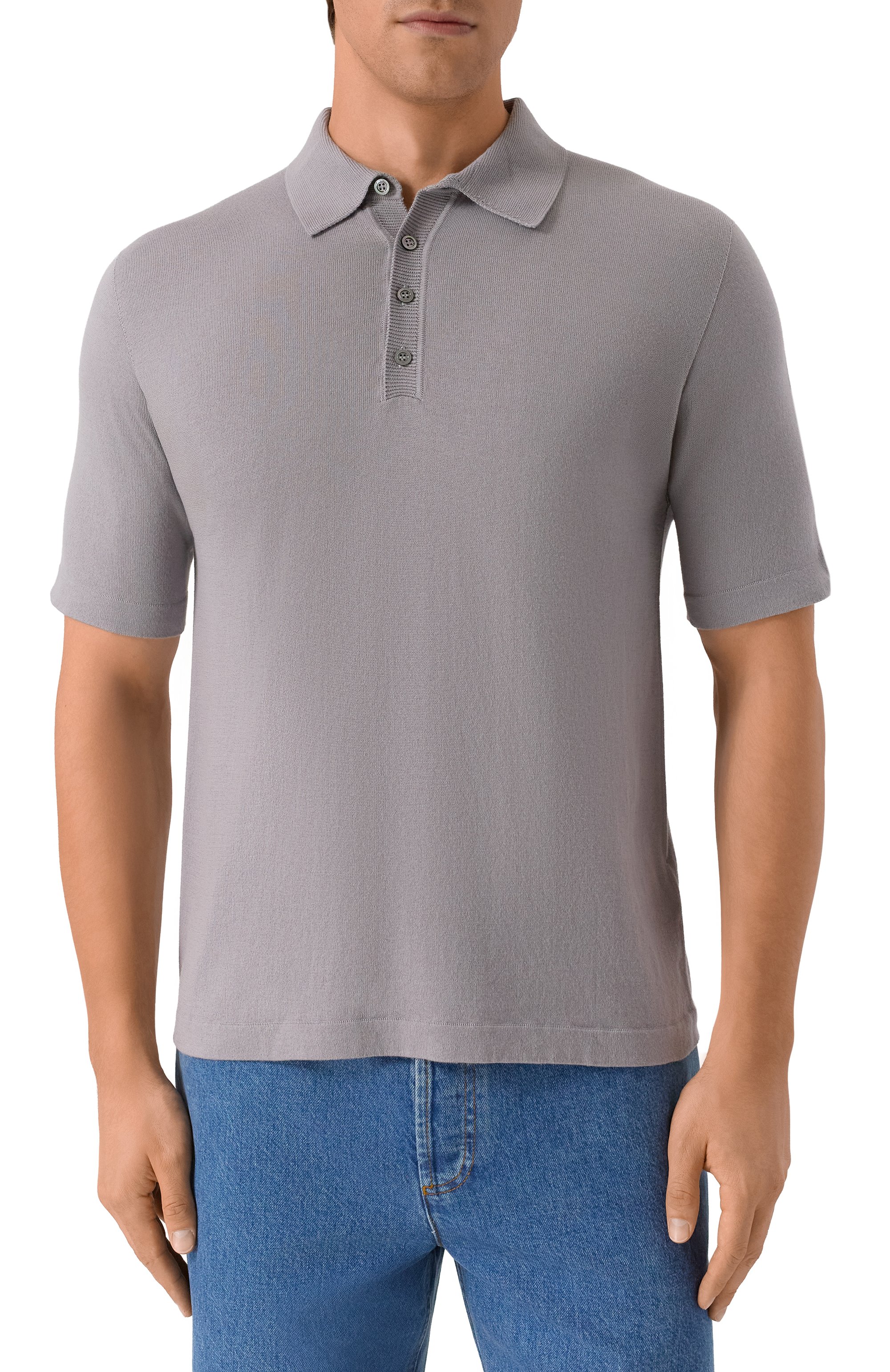 Хлопковое поло MVST серого цвета по цене 88650 руб., арт. MS61-644MU, фото 3 Хлопковое поло MVST, арт. MS61-644MU, фото 3