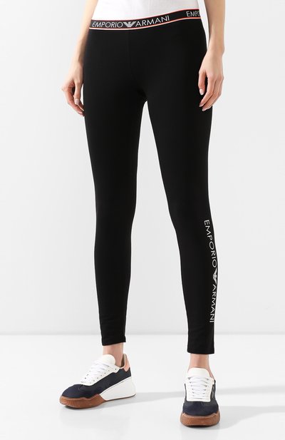 Хлопковые легинсы EMPORIO ARMANI черного цвета по цене 8995 руб., арт. 164162/0P317, фото 3 Хлопковые легинсы EMPORIO ARMANI, арт. 164162/0P317, фото 3