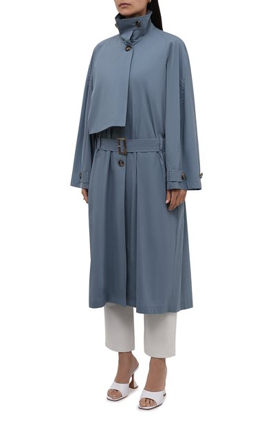 Хлопковый тренч LOW CLASSIC голубого цвета по цене 57200 руб., арт. L0W21SS_CT02BG, фото 3 Хлопковый тренч LOW CLASSIC, арт. L0W21SS_CT02BG, фото 3
