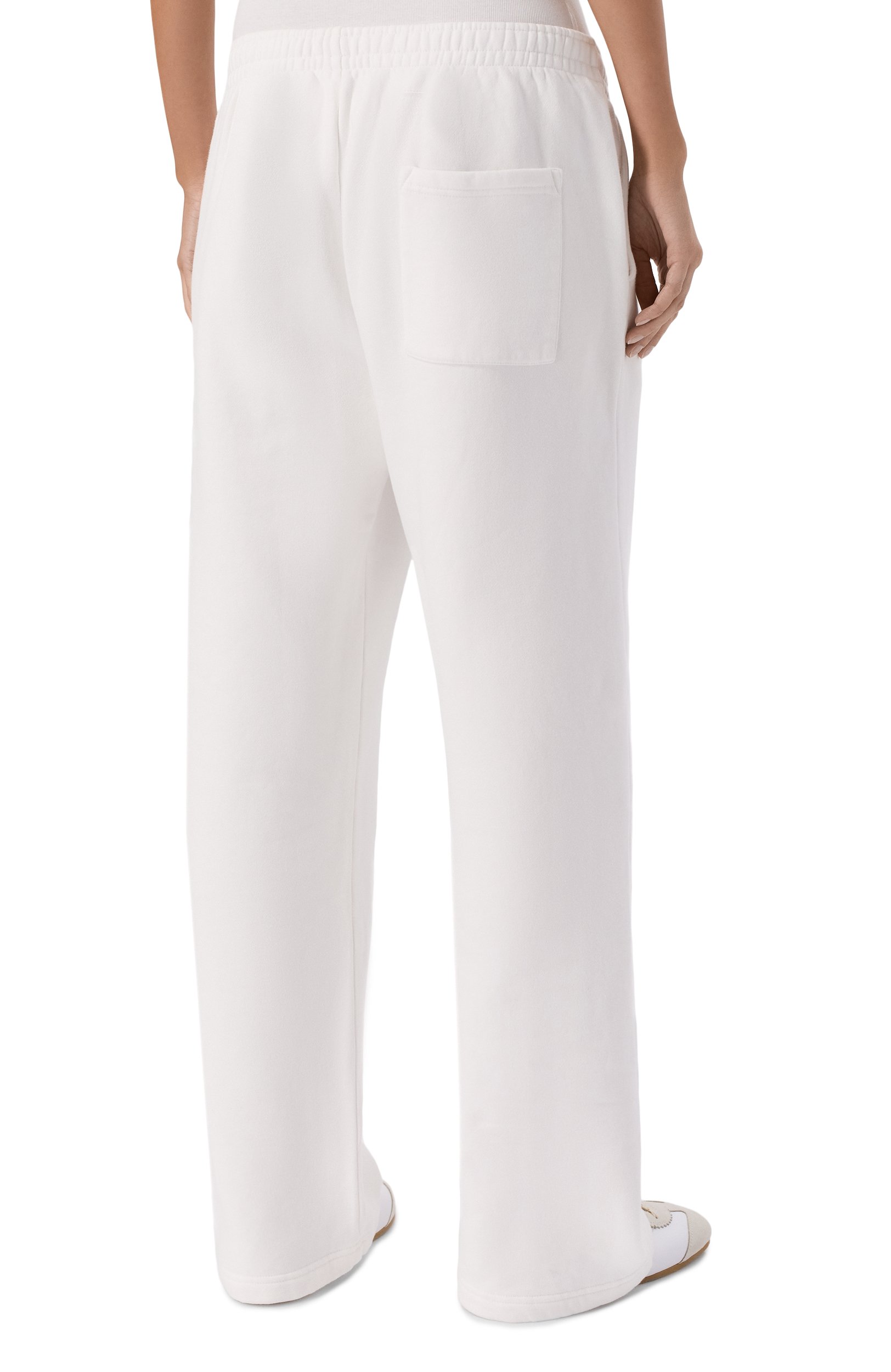 Хлопковые брюки SPORTY AND RICH белого цвета по цене 32200 руб., арт. PA071712326WH01, фото 4 Хлопковые брюки SPORTY AND RICH, арт. PA071712326WH01, фото 4