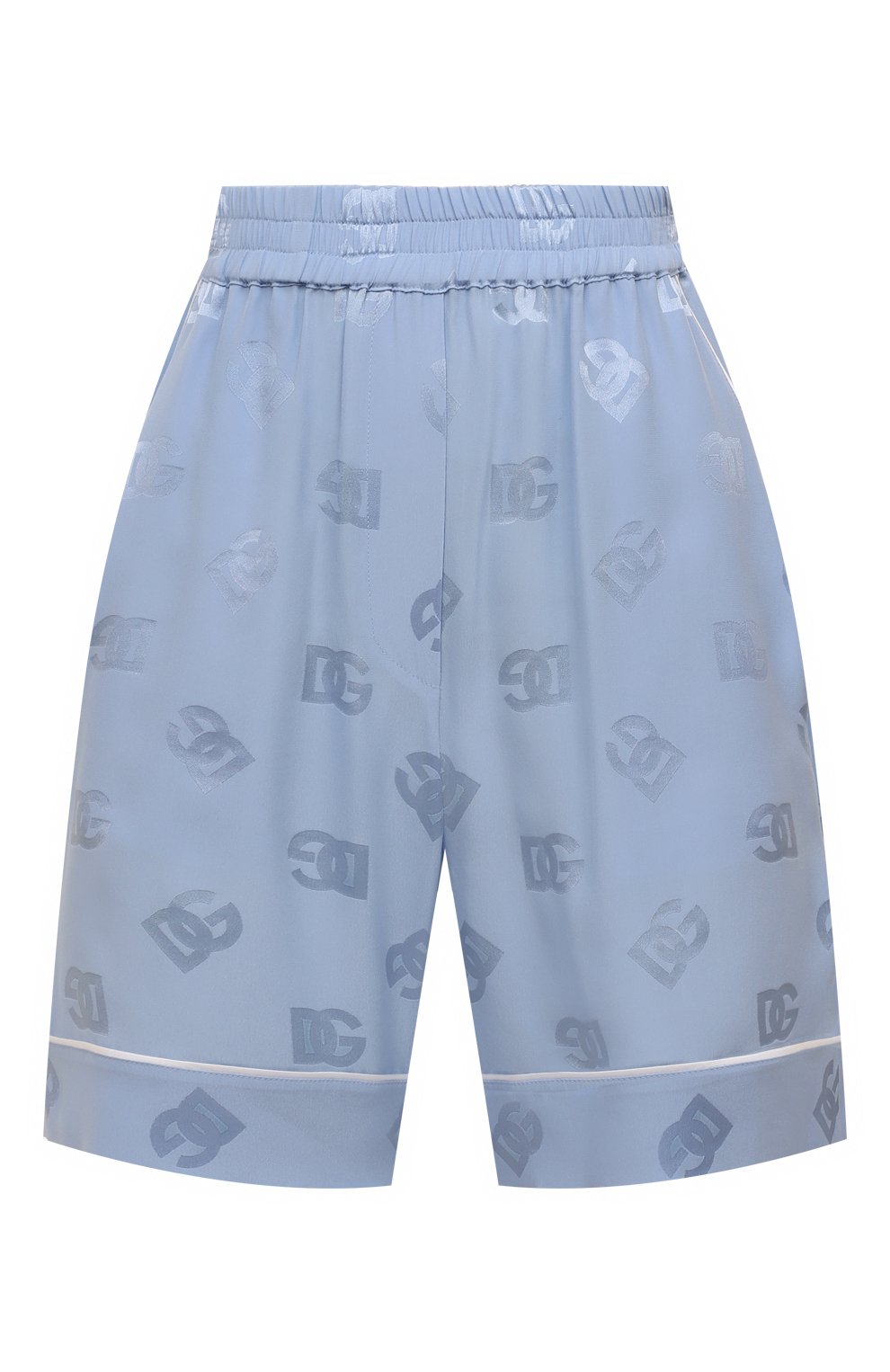 Шелковые шорты DOLCE & GABBANA голубого цвета по цене 106500 руб., арт. FTAM7T/FJ1J0, фото 1 Шелковые шорты DOLCE & GABBANA, арт. FTAM7T/FJ1J0, фото 1